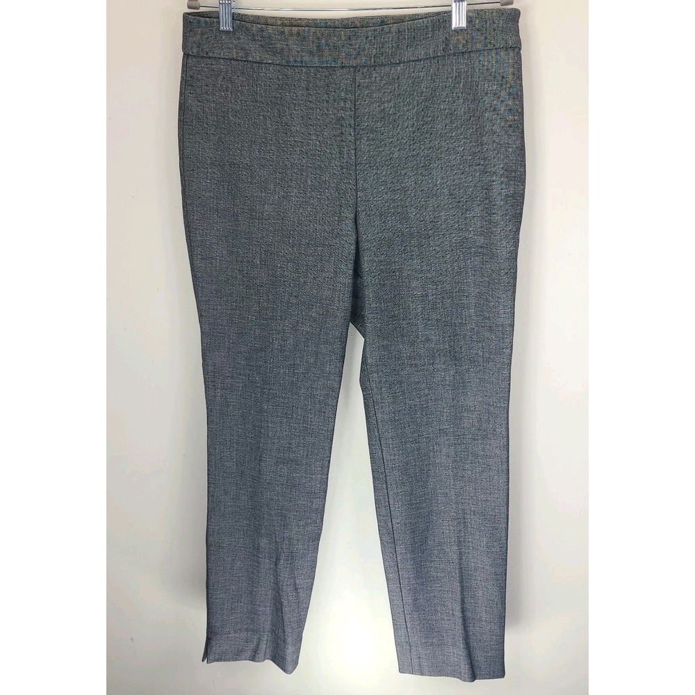 Talbots Chatham Ankle Pants 12P Gray Side Zip Career Slim Stretch - Picture 2 of 6